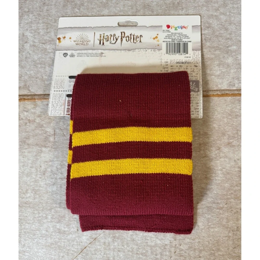 Harry Potter Gryffindor Scarf Patch‎ Woven Knit Wizarding World Disguise